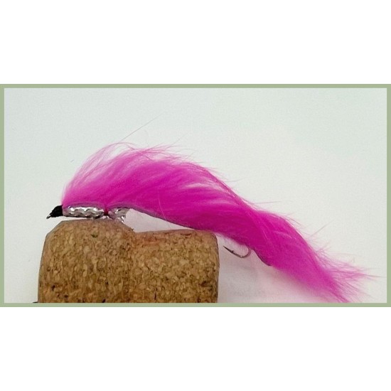 Pink snake fly, zonker lure fly fishing Troutflies UK